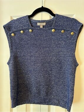 J. Crew Sweater Shell in Merino-linen blend Sz Large EUC